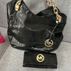 Black Michael Kors Bag and Wallet